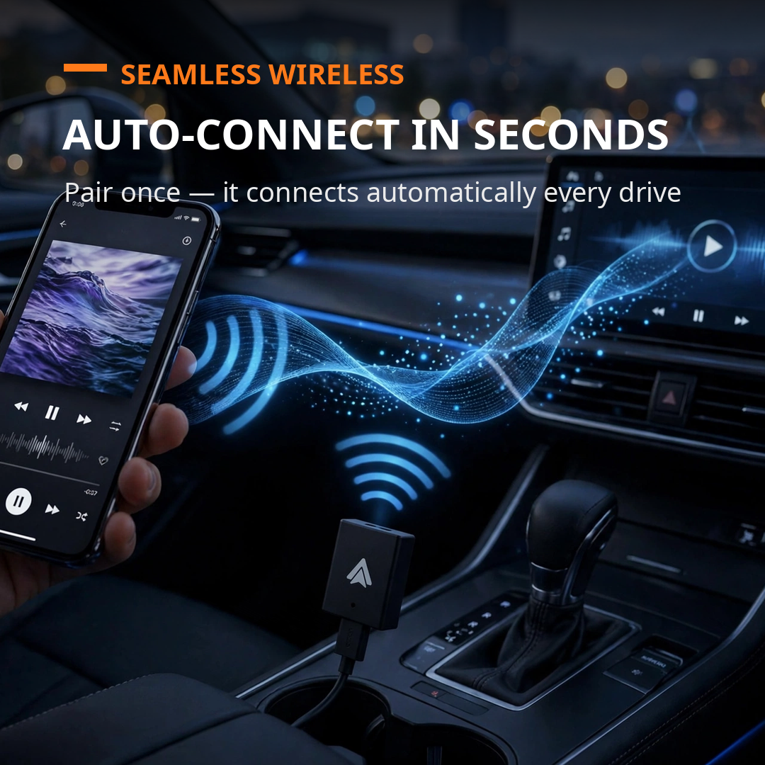BNIB-Wireless Car Auto Adapter, USB C Plug Play Dongle, Auto Connect, Compatible with iOS 11+ Cars,,-$30