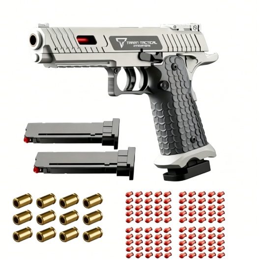 BNIB-Taran Tactical Style Soft Bullet Toy Gun Set | Safe Foam Blaster with 100 Bullets, 12 Shells & 2 Magazines,-$5