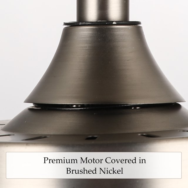 Brand New  52-Inch Ceiling Fan with 2 Silver ABS Blades and White Glass 15W LED Light Kit, Nickel,-$95