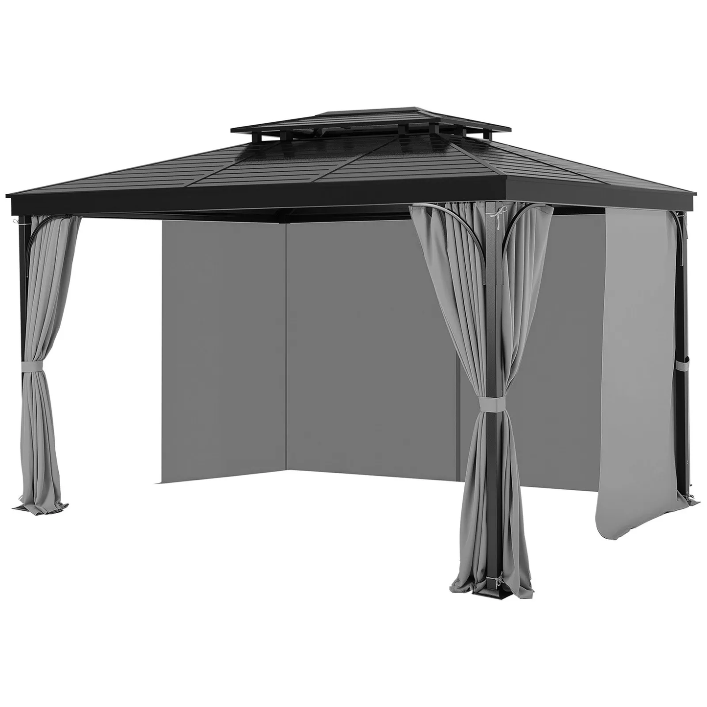VEVOR Gazebo Curtains Outdoor, Fit Most 10' x 10' x 6.7' Gazebos, 4-Panel Sidewall ,-$40