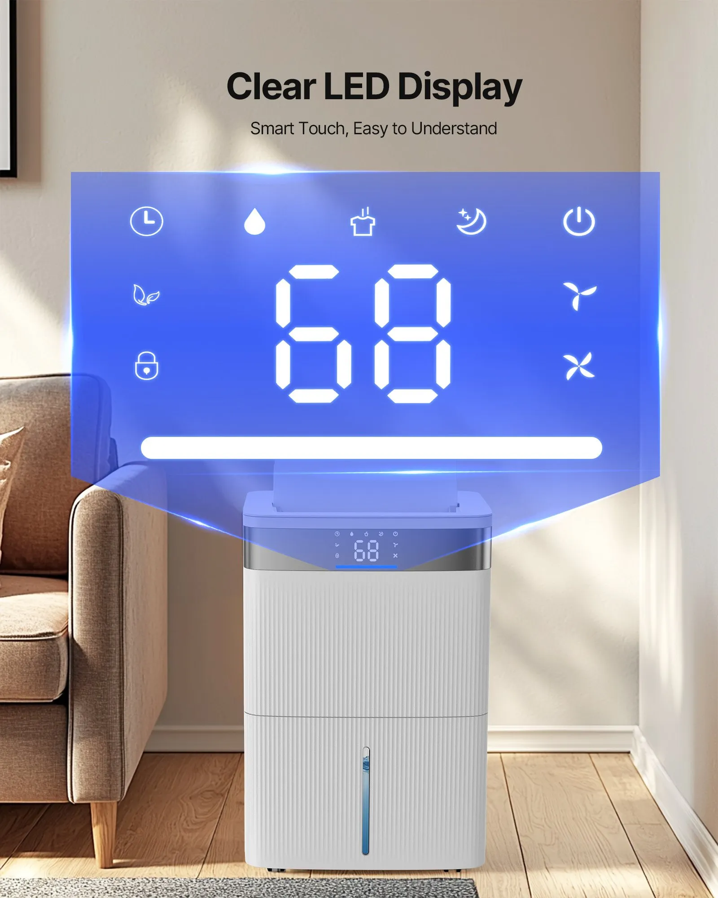 VEVOR 80 Pints Dehumidifier for Home & Basement, Drain Hose for Commercial & Industrial Use,-$180
