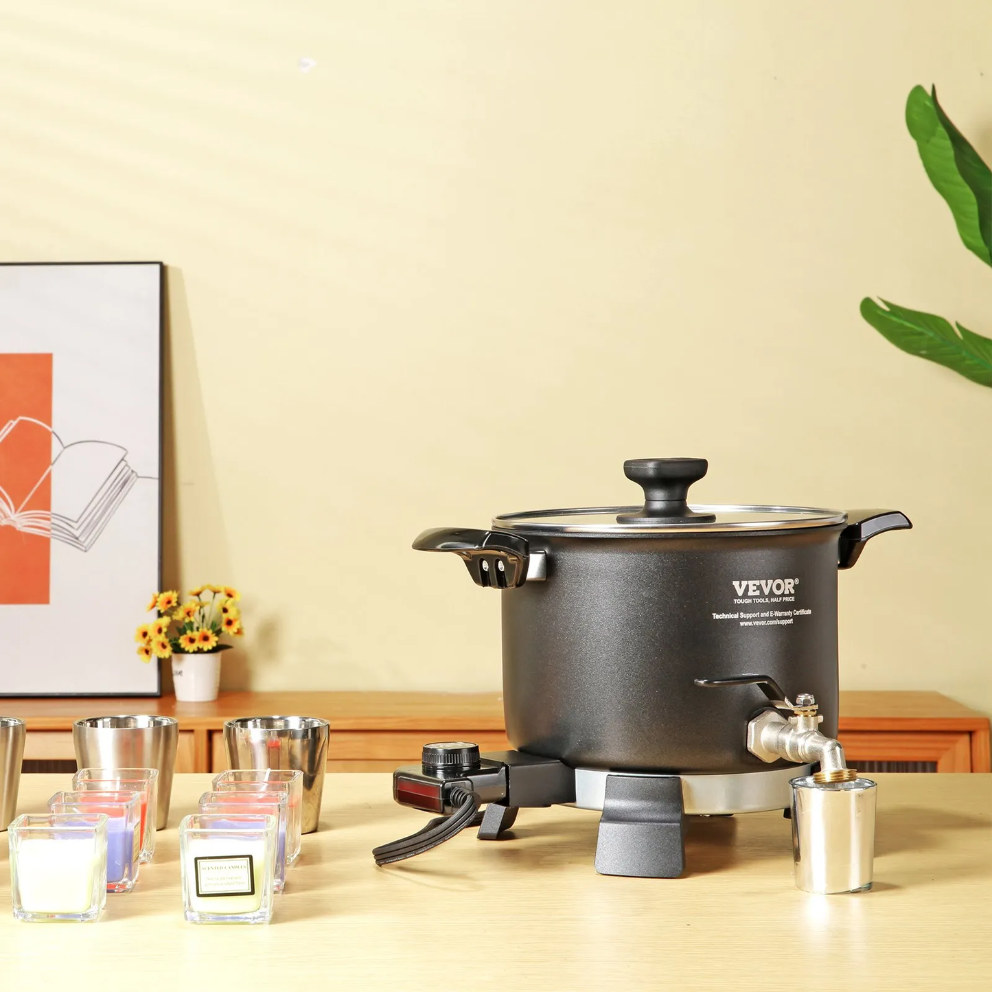 VEVOR 5 L Wax Melter for Candle Making, Large Electric Wax Melting Pot Easy Pour Spout,-$40