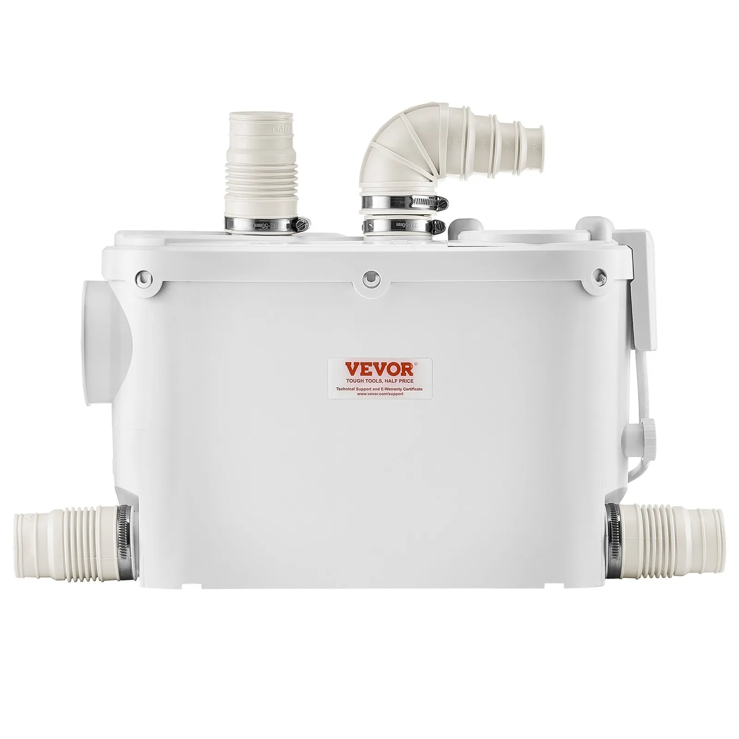 VEVOR Macerator Pump, 500W, 29 GPM Flow, 26 ft/8 m Head, Macerator Wall-Hung Toilet Pump with 4 Water,-$95