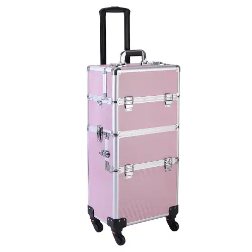 BNIB-Winado - 3 in 1 Makeup Case Rolling Trolley Cosmetic Travel Organizer with Key Wheels Suitcase,-$80