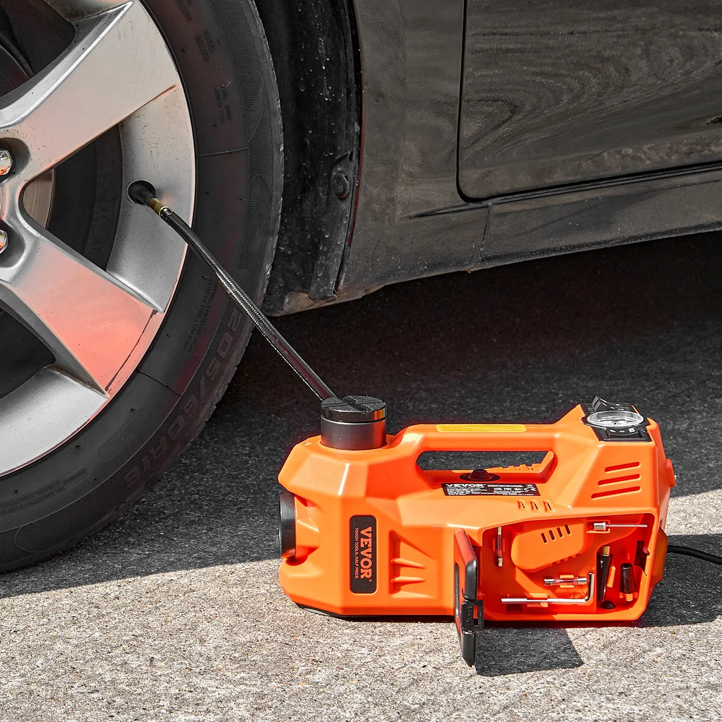 VEVOR Electric Car Jack, 5 Tons /11000 lbs, Electric Scissor Jack with Built-In Inflator,-$125