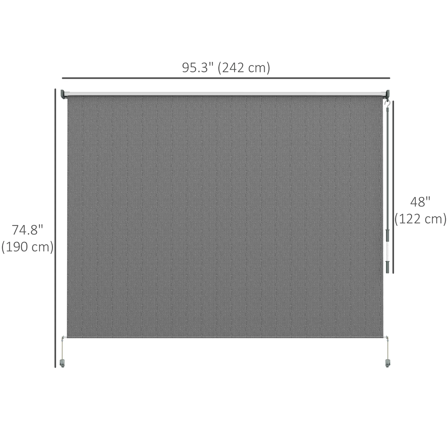 BNIB-Outsunny 8' x 6' Patio Door Blinds, Outdoor Roller Shades, Cordless Roll Up Shade for Porch Gazebo,-$100