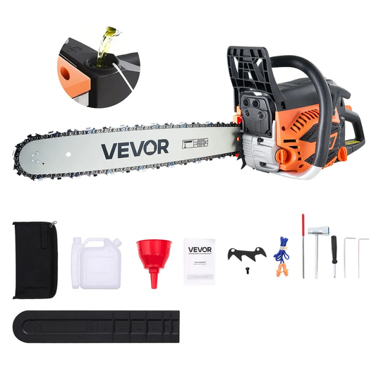 Open Box VEVOR 62 cc Gas Chainsaw, 20 inch Gas Powered Chainsaw, 3.8 HP Power Chain Saw,-$90