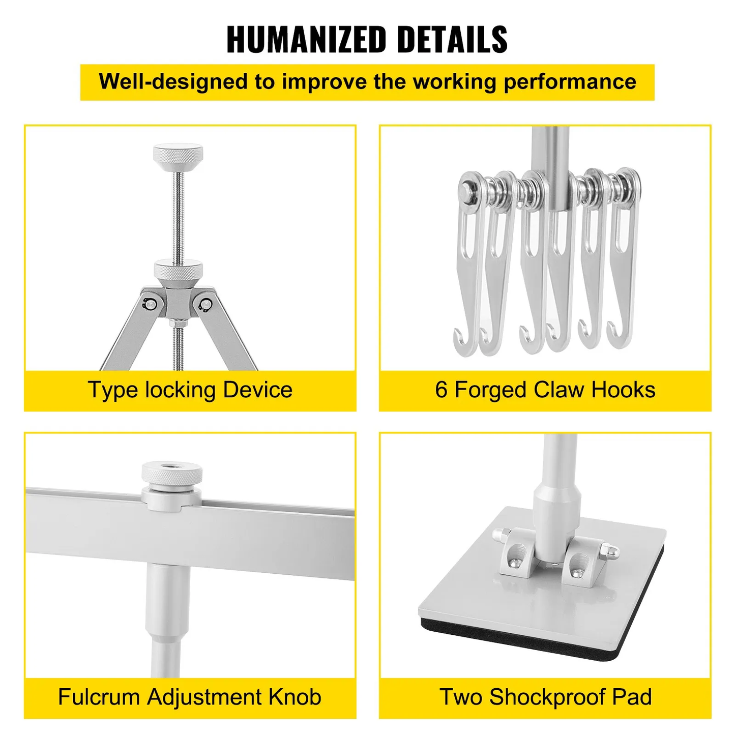 VEVOR Dent Pull Lever Bar Kit Fit for Aluminum and Steel Dent Pulling with 6 Claw Hook 75cm Dent Remover,-$85