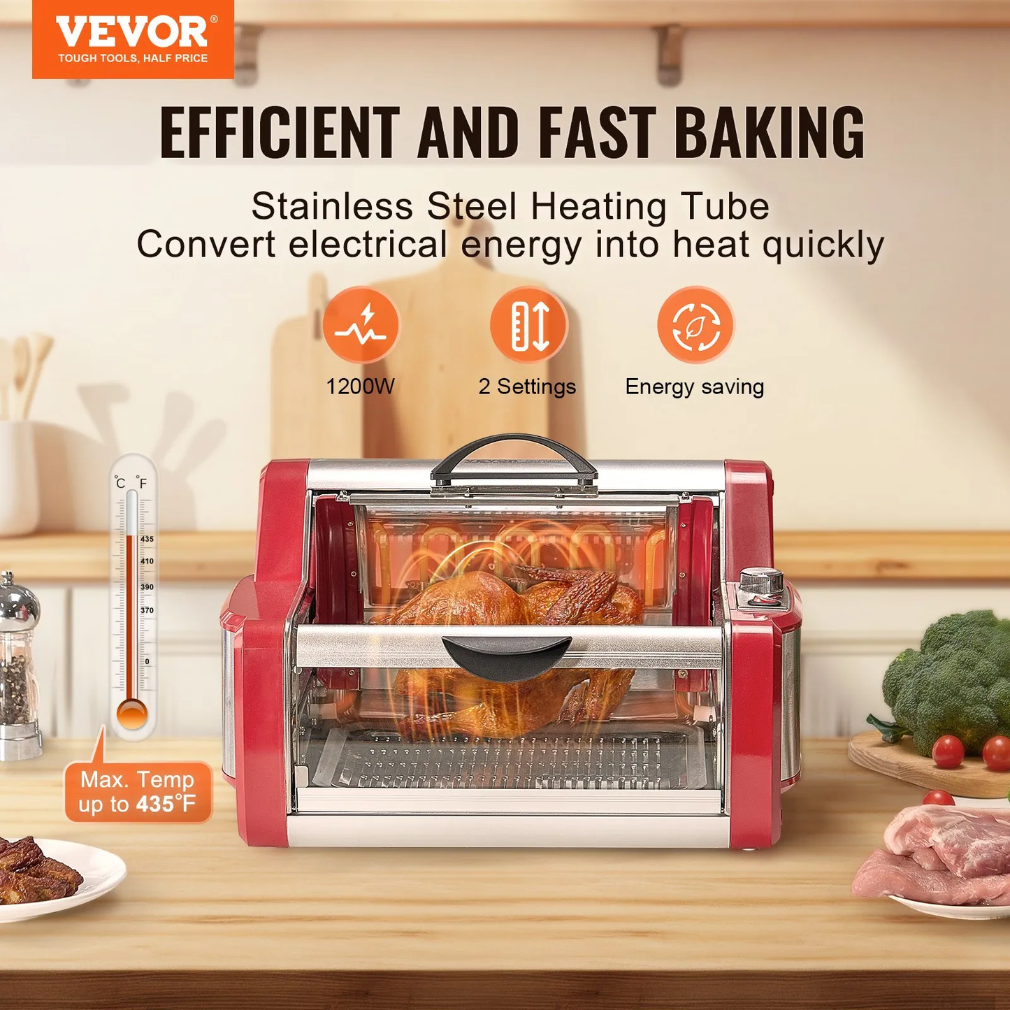 VEVOR Shawarma Grill Machine,Electric Stainless Steel Broiler Gyro Rotisserie Oven Doner Kebab Machine,