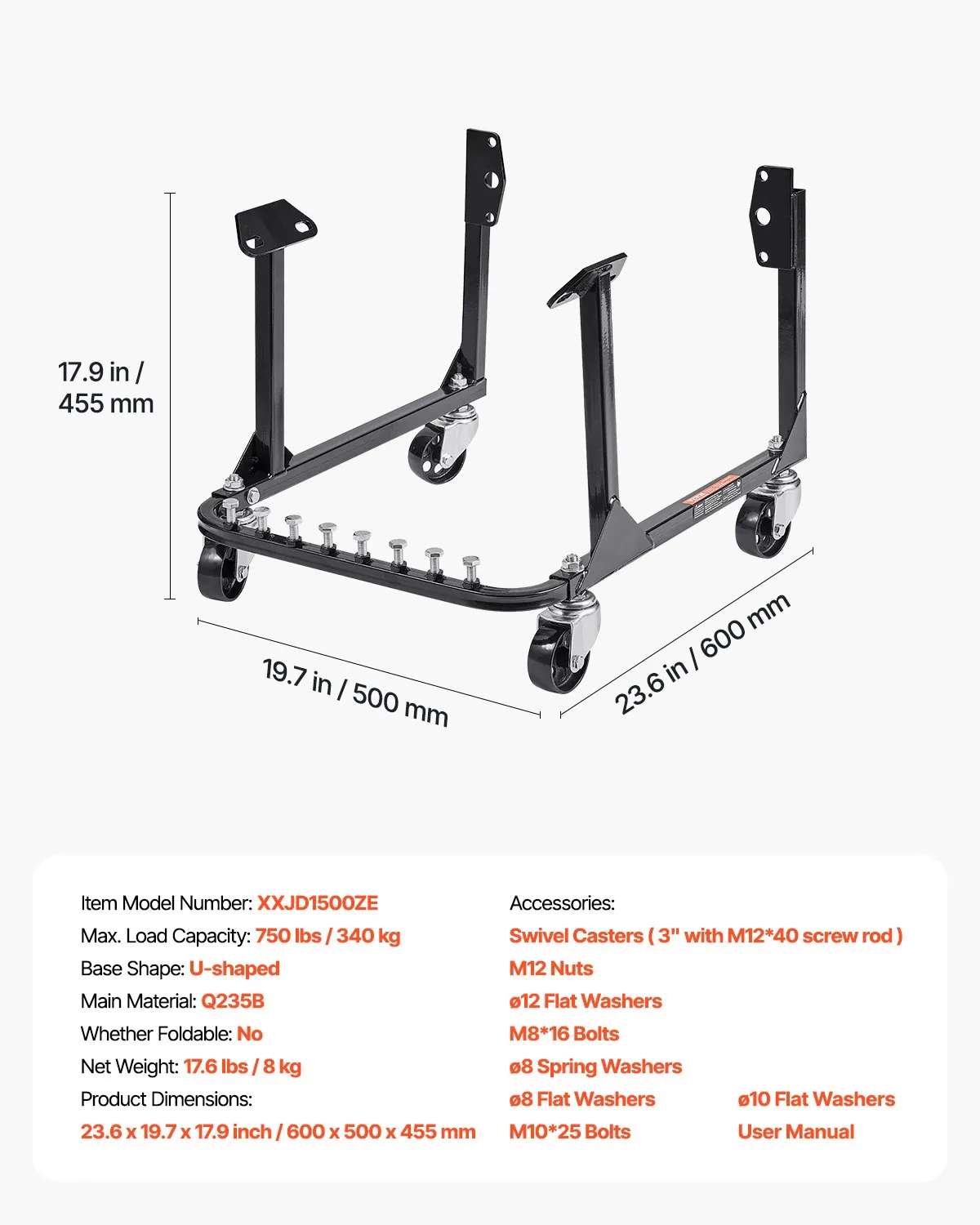 VEVOR Engine Stand, 750 LBS Load Capacity Engine Motor Stand, Heavy-Duty Steel Motor Holder,-$45