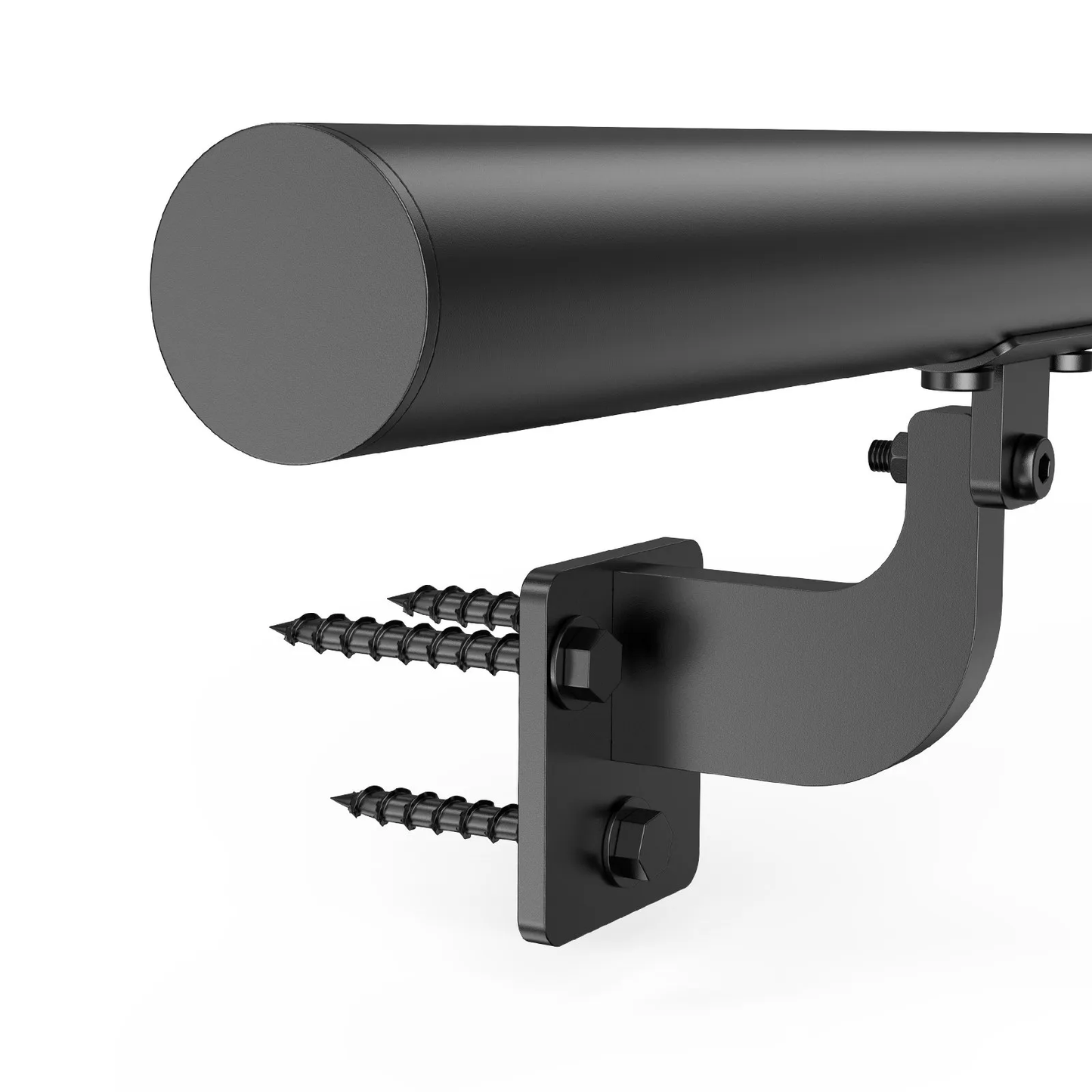 VEVOR Wall Mounted Stair Handrail, 10ft Pipe Staircase Handrail, Black Galvanized Aluminum,-$35