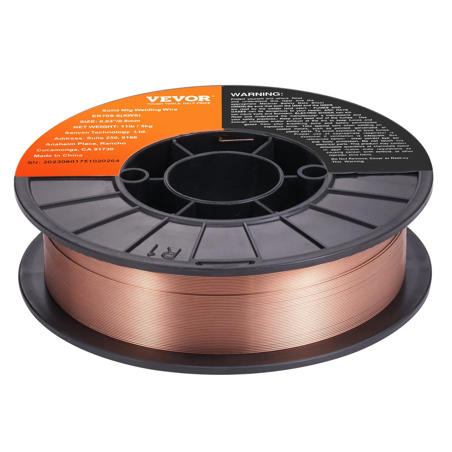 VEVOR Solid MIG Welding Wire, ER70S-6 0.030-inch 11LBS with Low Splatter and High Levels of Deoxidizers