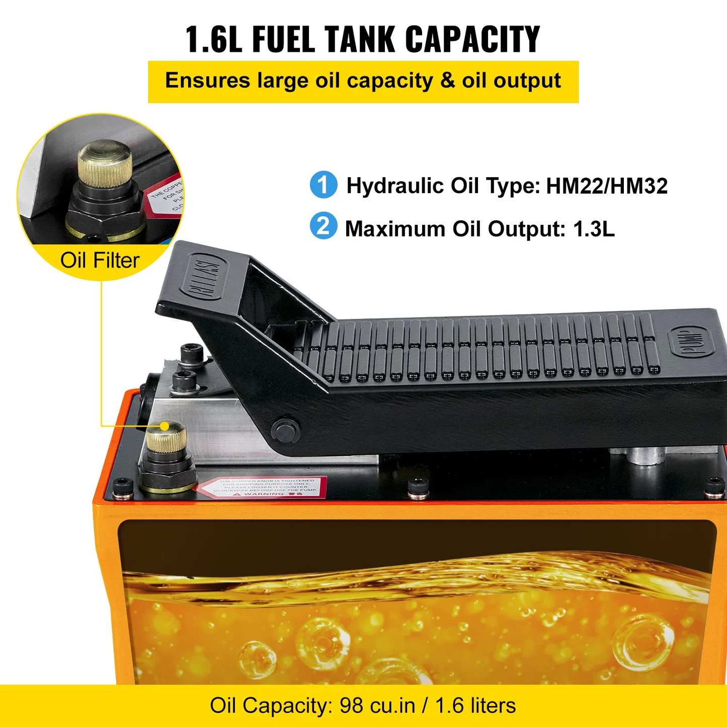 VEVOR 10000 PSI Hydraulic Pump, Air Foot Pump with Hose, Hydraulic Jack Pump with Air Hose,-$100