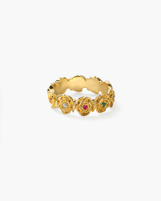 Brand New En Route Anello Daisy Rose Ring – Timeless Plated Floral Jewelry,-$15