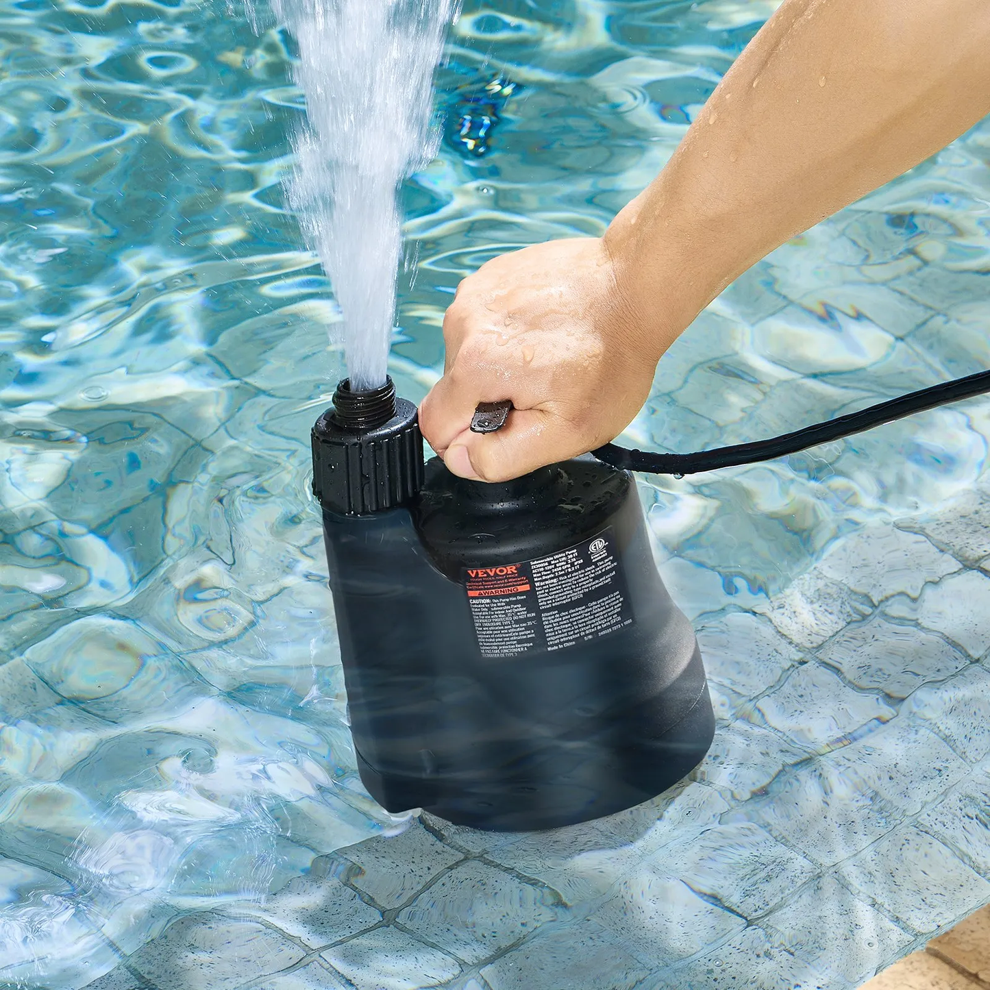 VEVOR Utility Pump, 1/3 HP, 2450 GPH High Flow, 30 ft Head, Sump Pump Submersible Water Pump,-$50
