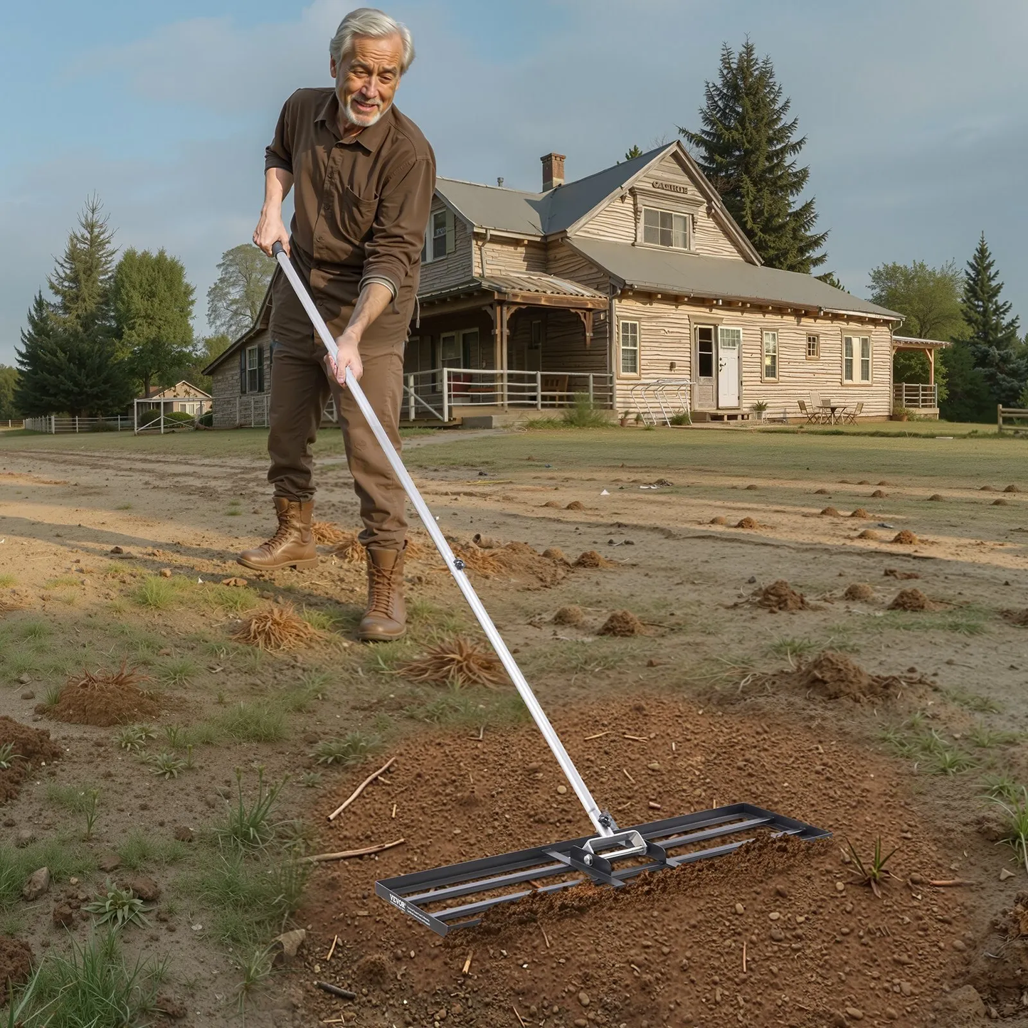 VEVOR Lawn Leveling Rake, Lawn Leveler with 83.9 in Handle, 36x10 in Ground Plate,-$30