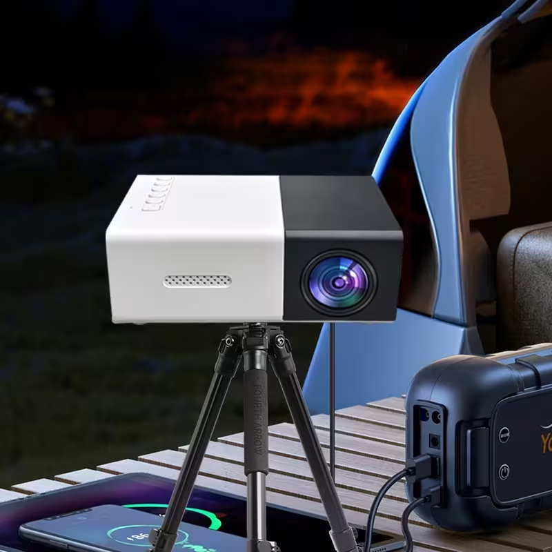 BNIB-Mini Portable LED Projector, 80" Large Screen Home Theater Projector with USB Phone Link,-$20