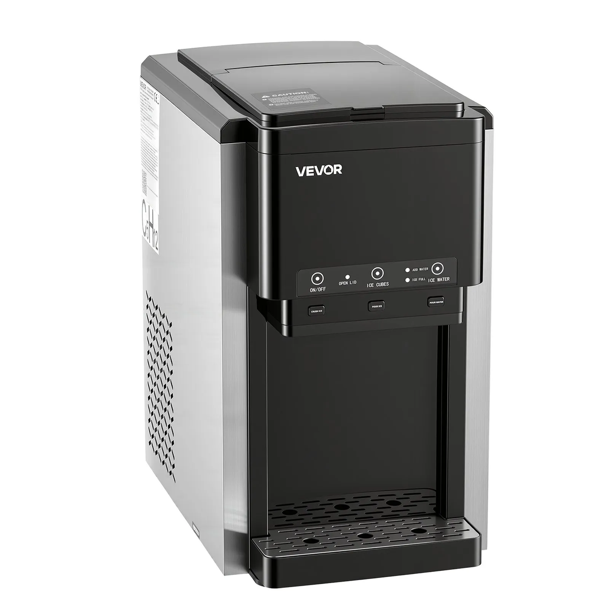 VEVOR Water Dispenser with Ice Maker,3-in-1 Countertop Water Dispenser,35 LBS/24H, 12 Cubes/7 Min Fast Ice Making with 4 LBS Storage,Bullet/Crushed