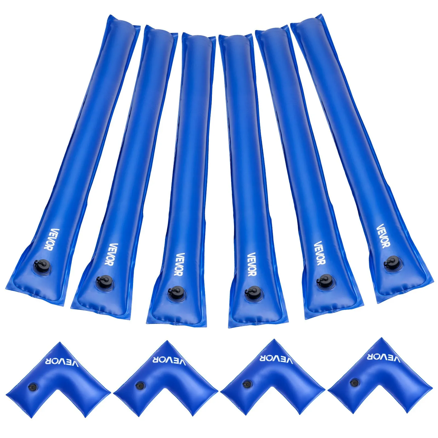 VEVOR Pool Cover Water Bags Set, 6 Packs 8 Ft Single Chamber Pool Cover Water Bags & 4 Corner Tubes,-$35