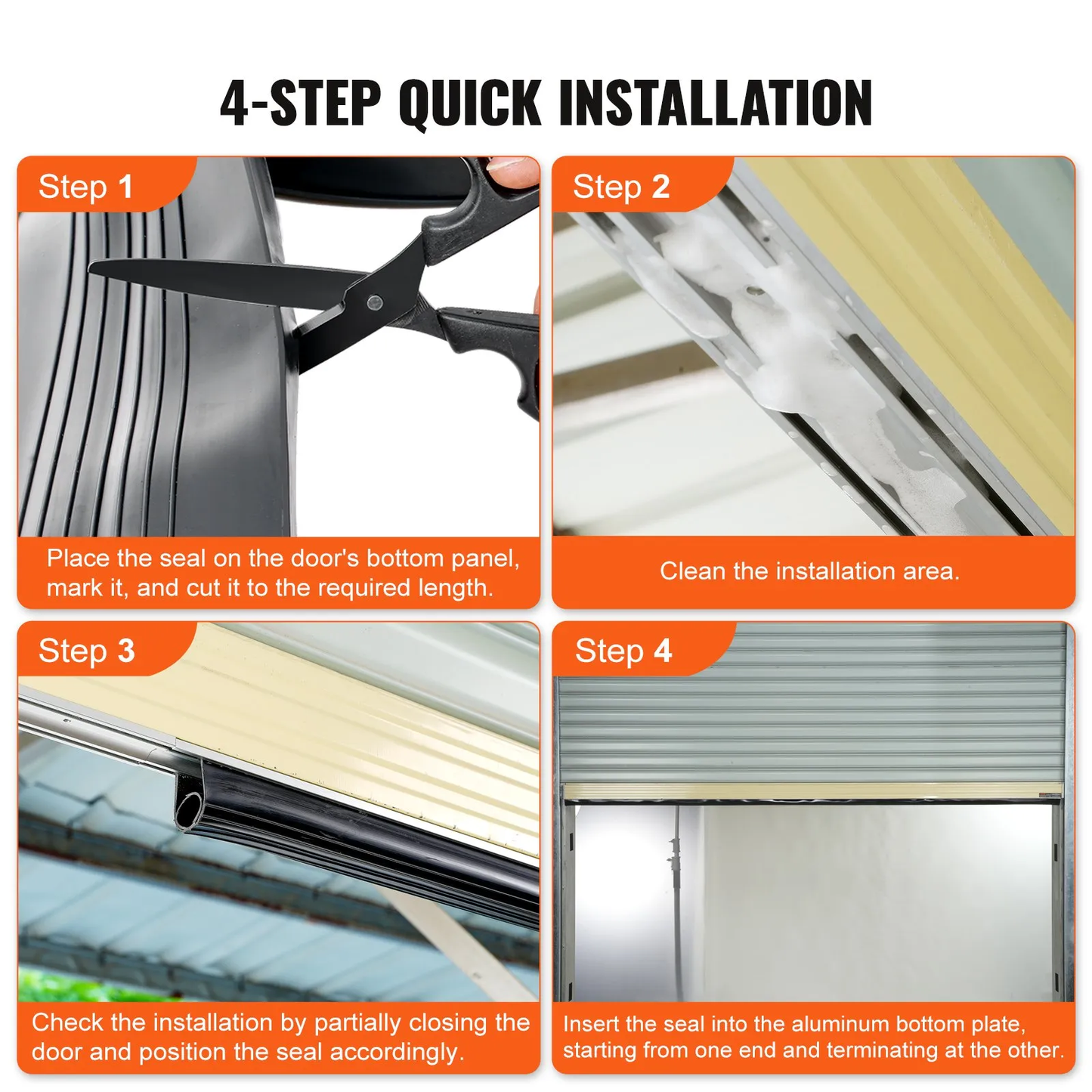 VEVOR Garage Door Seals Bottom Rubber, U Shape +O Ring Combination Garage Door Bottom Weather Seal,-$18