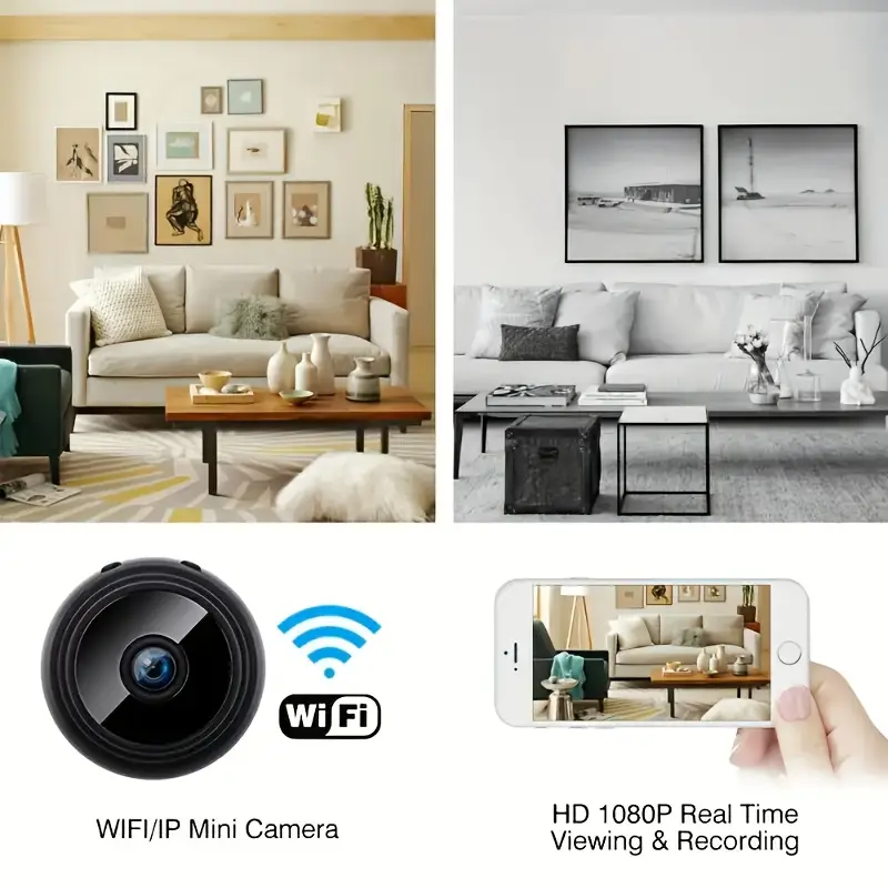 BNIB-1080P Mini WiFi Security Camera – Wireless Remote Monitor with Night Vision & Magnetic Mount,-$10