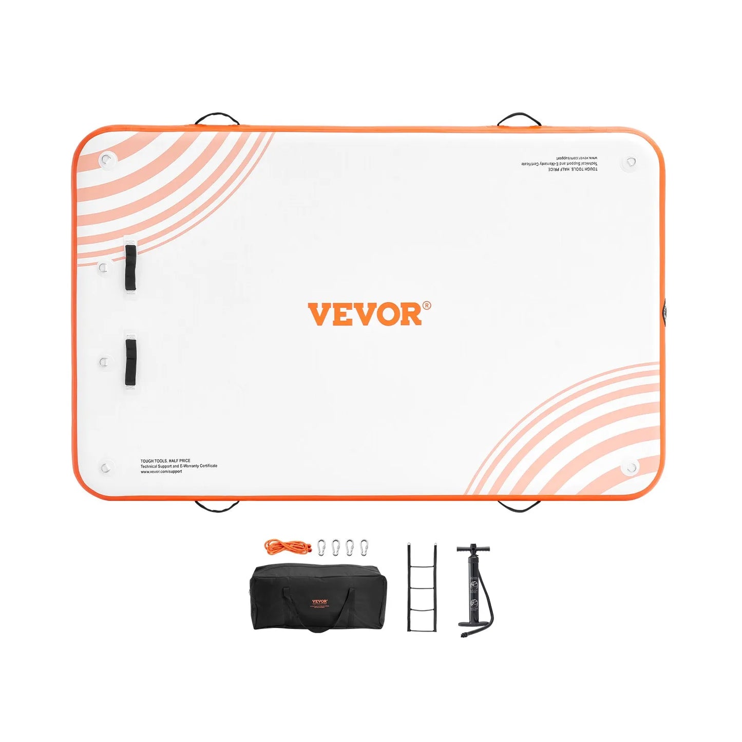 VEVOR Inflatable Floating Dock, 8 x 5FT Inflatable Dock Platform, Non-Slip Water Floating Dock Mat,-$160