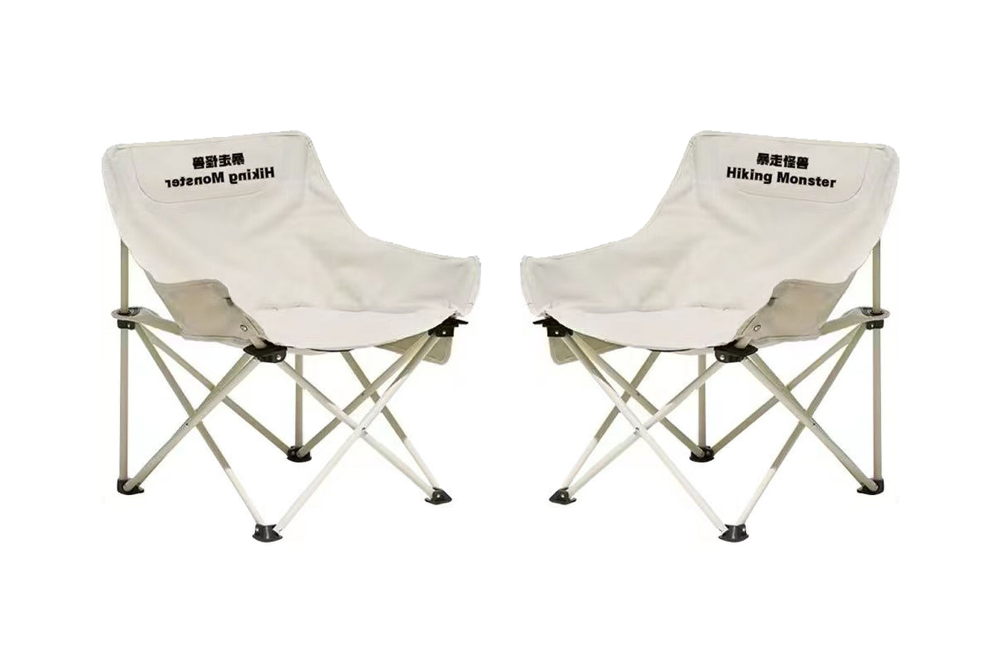 BNIB-Outdoor Folding Chair, Simple Camping/Fishing Stool, Moon Chair, 2 Chairs for $80（White）