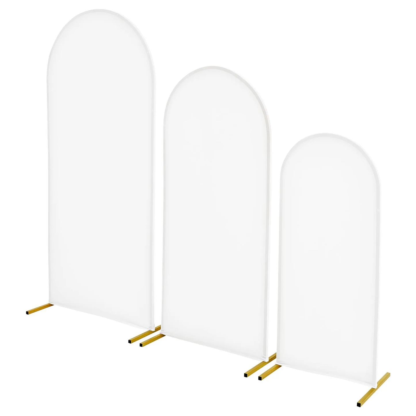 VEVOR Arch Backdrop Stand, Set of 3, 6/5/4 ft, Stable Structure, Easy Assembly, Gold Metal Arch Backdrop Stand,-$60
