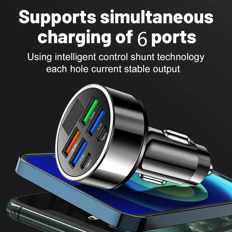 BNIB-Fast Car Charger, 6-in-1 Fast Car Charger | QC3.1 & USB Type-C, Dual Power Adapter,-$15 each