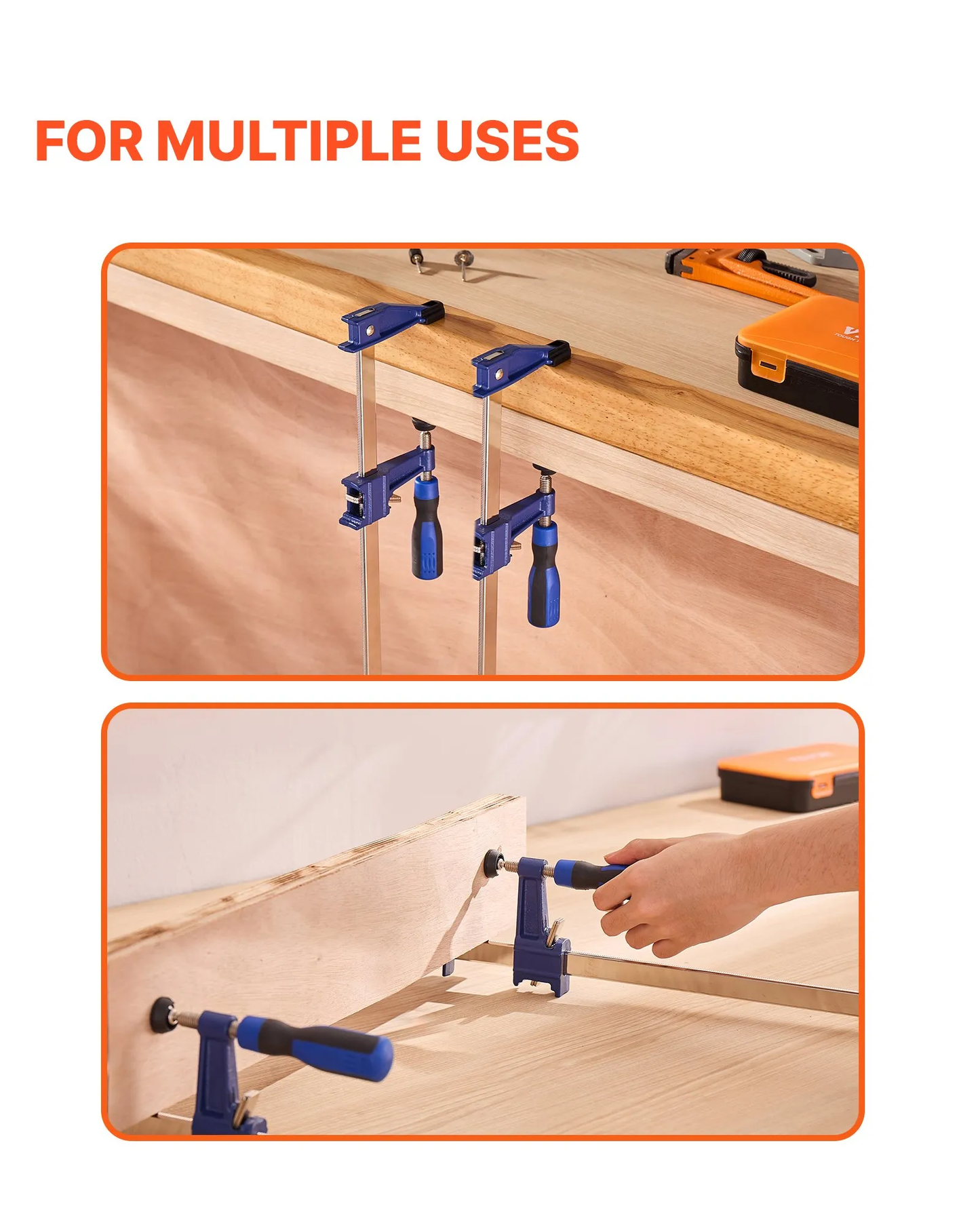 VEVOR Bar Clamps for Woodworking, 2-Pack 36 inch Opening, Lockable F-Clamp w/600 lbs,-$25