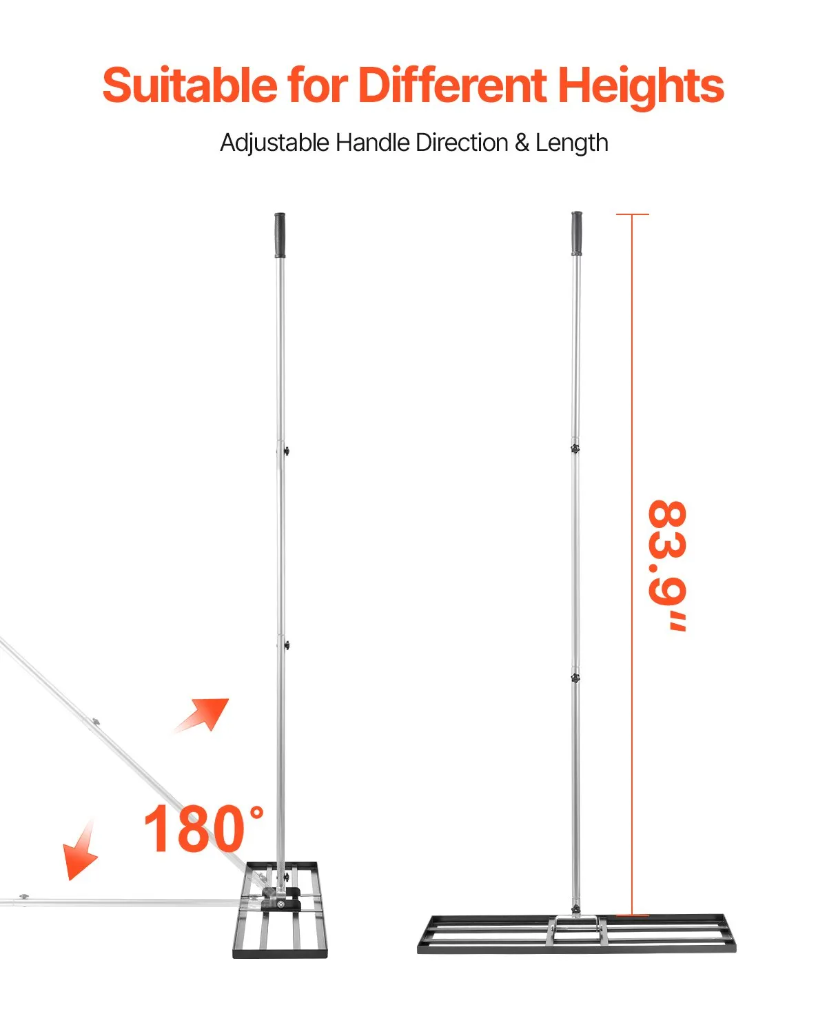 VEVOR Lawn Leveling Rake, Lawn Leveler with 83.9 in Handle, 36x10 in Ground Plate,-$30