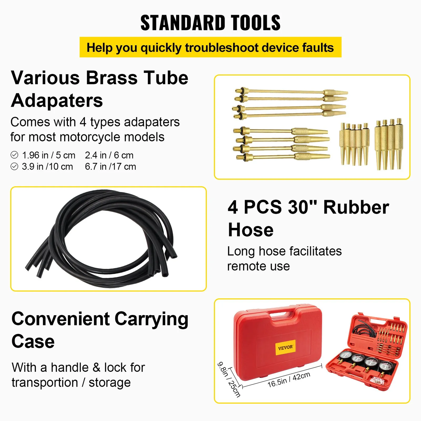 VEVOR Fuel Vacuum Carburetor Synchronize Tool Kit Fuel Vacuum Carburetor Synchronizer,-$45