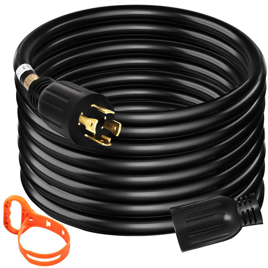 BNIB-VEVOR 125V-250V 30 Amp Generator Extension Cord 50FT Generator Cord 4 Wire 10 Gauge Generator,-$105