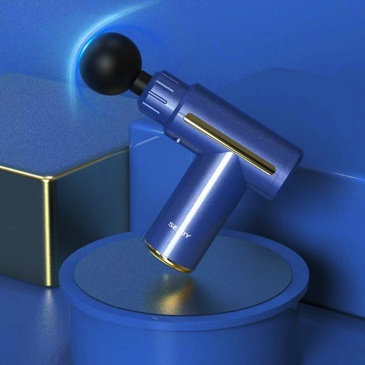 BNIB-SEJOY 10 Speed Massage Gun 4 Heads Muscle Massage Chargeable Handheld Deep Tissue,-$20