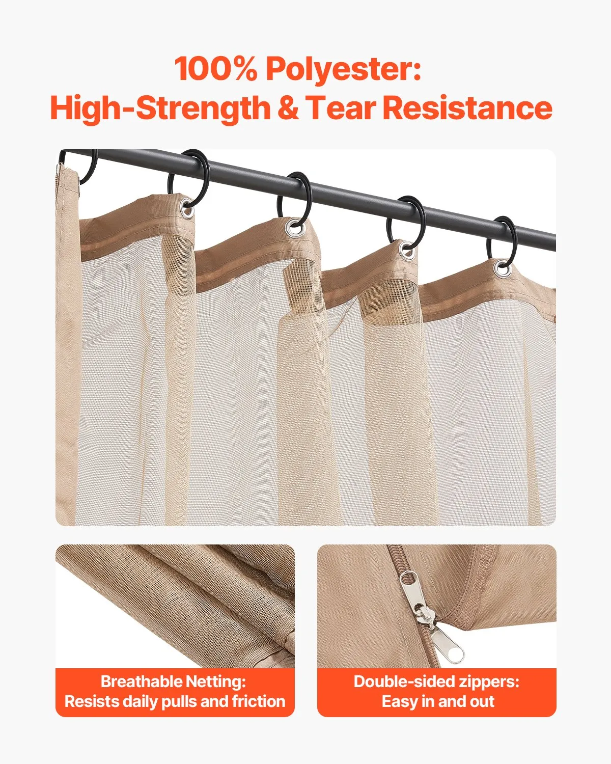 VEVOR Gazebo Netting Replacement, Fit Most 10 x 12 x 7 FT Gazebo Curtain, (Netting Only),-$45