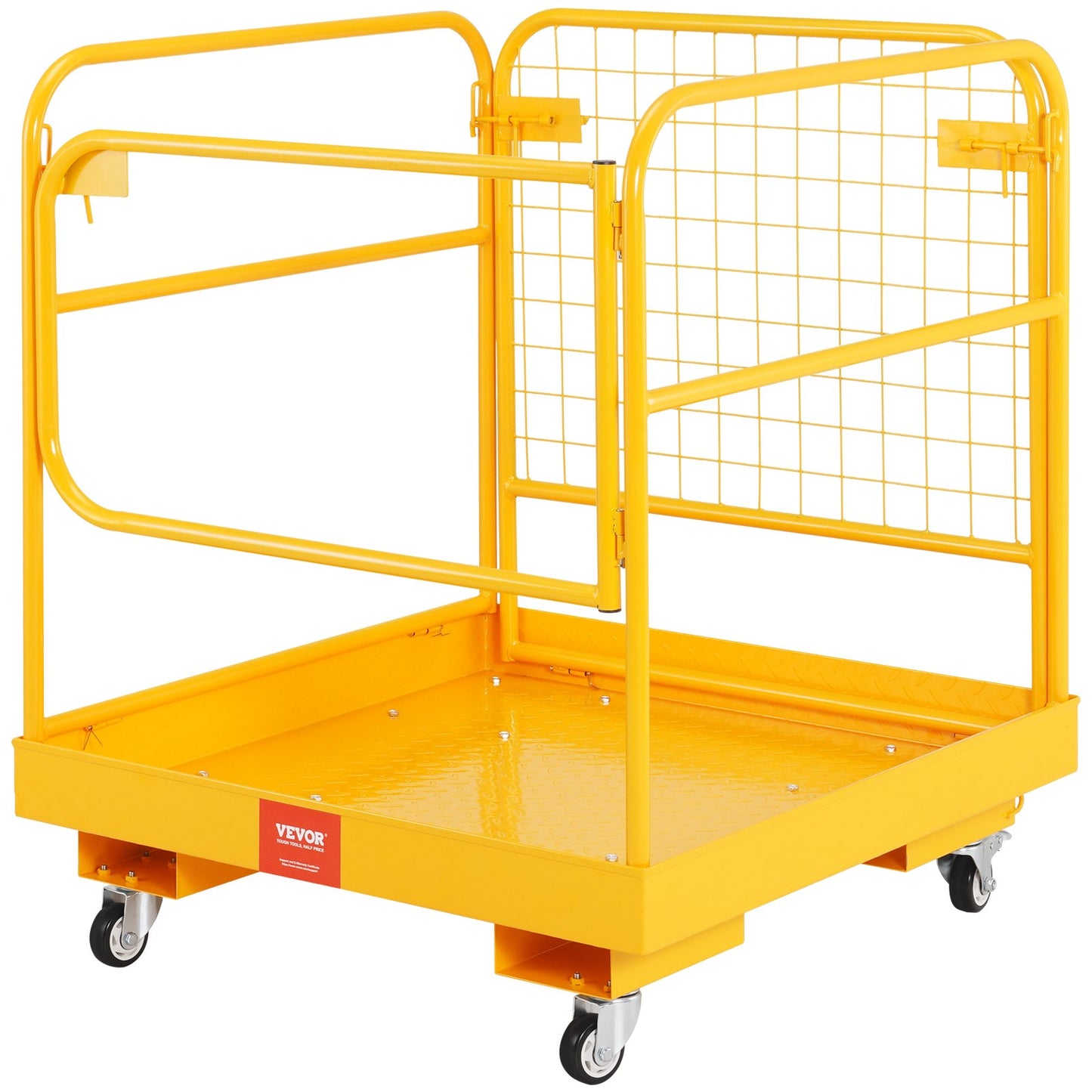 BNIB-VEVOR Forklift Safety Cage, 1200 lbs Load Capacity, 36 x 36 inches Folding Forklift Work Platform,-$220