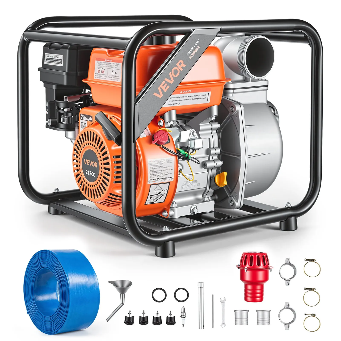 VEVOR Gas Powered Water Pump, 3 in, 242 GPM 7HP Semi Trash Water Transfer Pump Portable,-$250