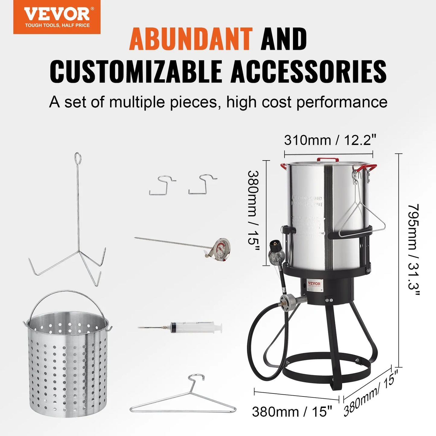 VEVOR Turkey Deep Fryer, 30-qt Turkey Fryer Boiler Steamer Cooker Set Outdoor,-$75