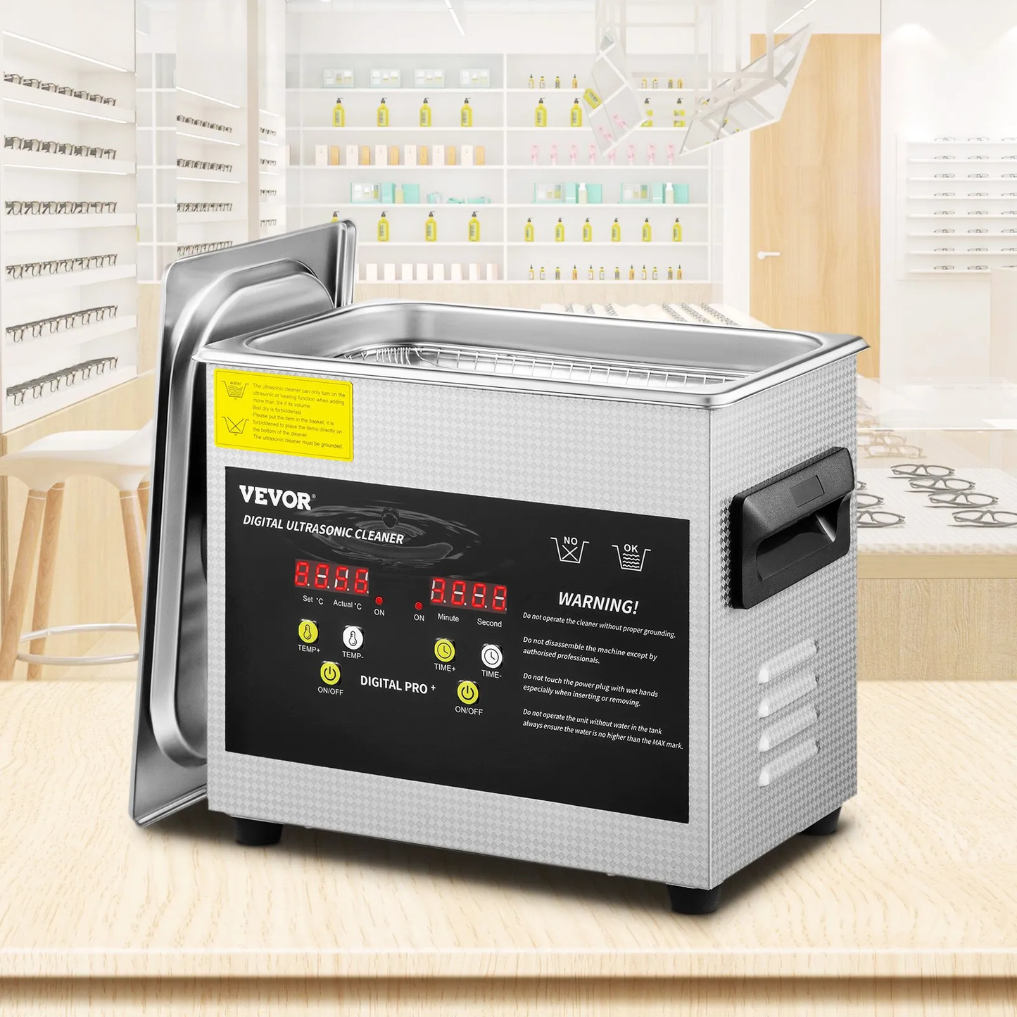 VEVOR Ultrasonic Cleaner 3L Ultrasonic Parts Cleaner 200W 40KHz Stainless Steel Ultrasonic Jewelry,-$45