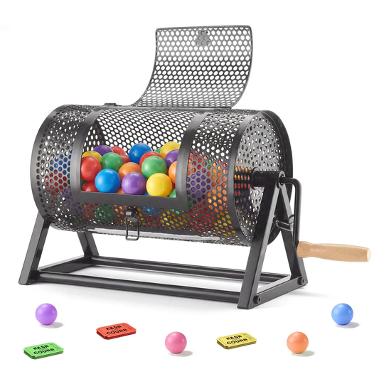 VEVOR Raffle Ticket Spinner, 11.6" x 6.6" Holds 2500 Tickets or 100 Ping Pong Balls, Raffle Drum Lottery,-$25