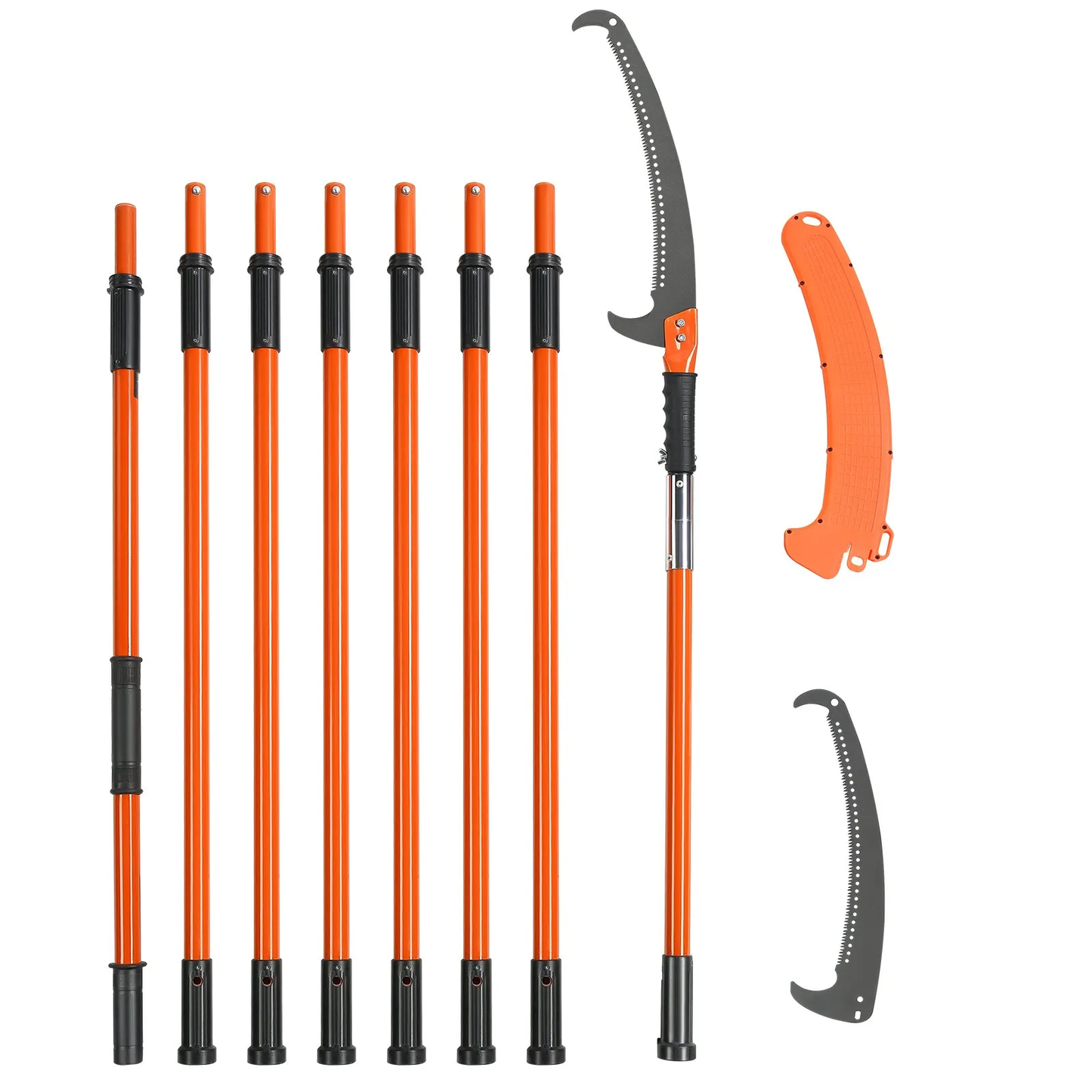 VEVOR Manual Pole Saw, 7.3-27 ft Extendable Tree Pruner, Sharp Steel Blade High Branches Trimming,-$80