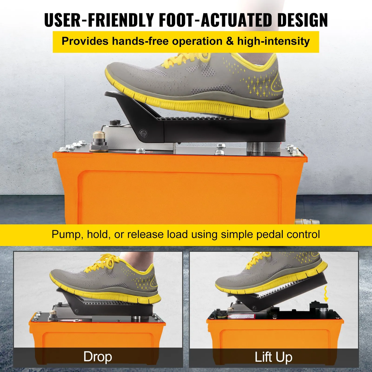 VEVOR 10000 PSI Hydraulic Pump, Air Foot Pump with Hose, Hydraulic Jack Pump with Air Hose,-$100