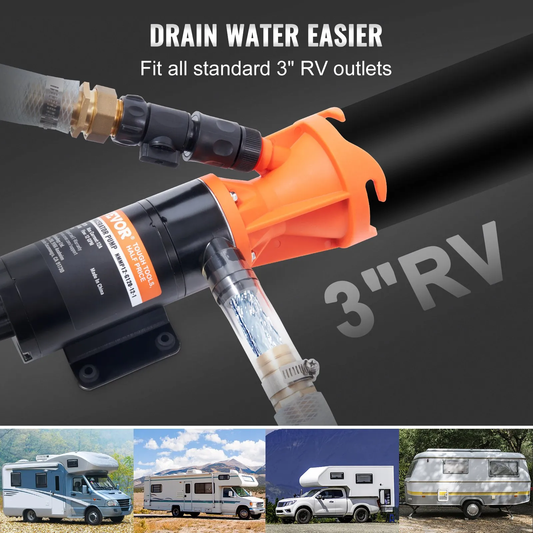VEVOR RV Portable Macerator Pump, 12V, 12GMP Quick Release RV Waste Pump, RV Sewage Sewer Pump,-$60
