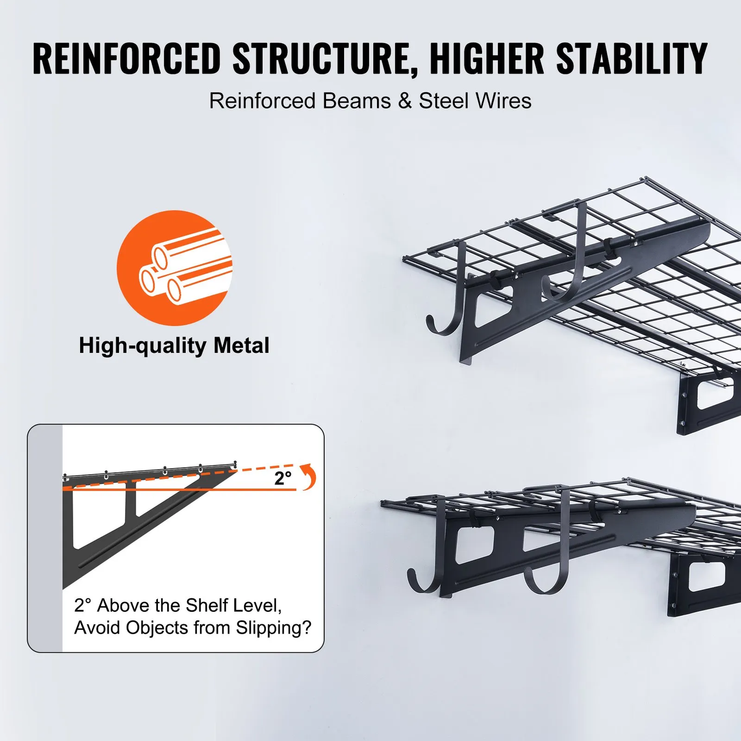 VEVOR Garage Storage Shelving, 2 Pack, 4 x 2 ft Heavy Duty Garage Shelves Wall Mounted,-$85