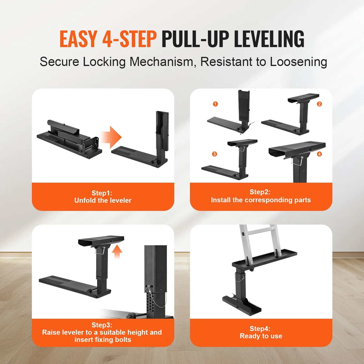 VEVOR Ladder Levler, 23.4 L x 11.4-18 in H Support Surface, Steel Ladder Leveling Tool,-$45