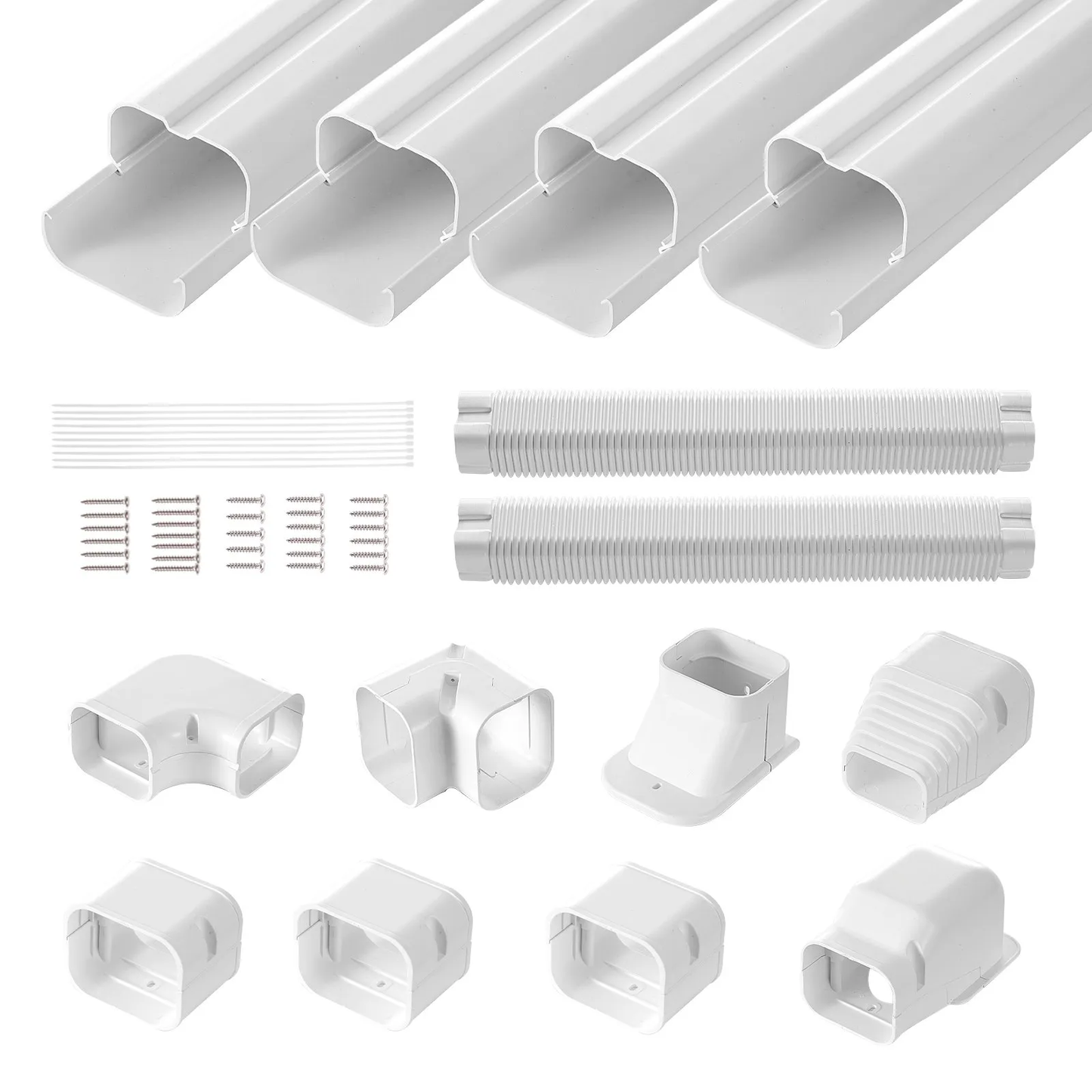VEVOR Mini Split Line Set Cover 3-inch W 17.6Ft L, PVC Decorative Pipe Line Cover For Air Conditioner,-$40