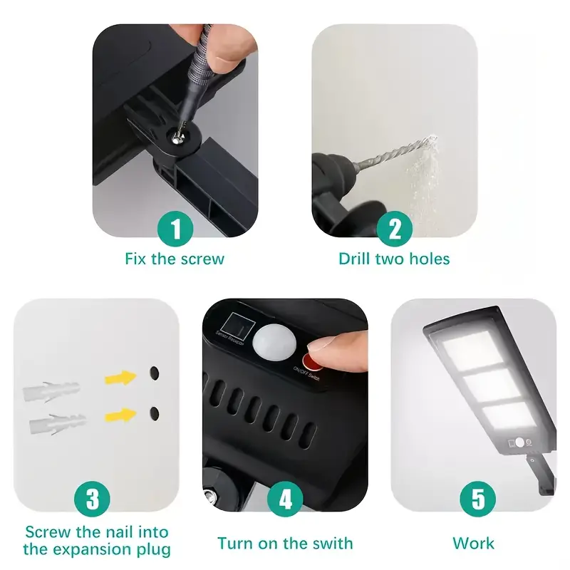 Brand New 180 LED Solar Wall Light – Dusk-to-Dawn Motion Sensor with Remote (5000mAh)