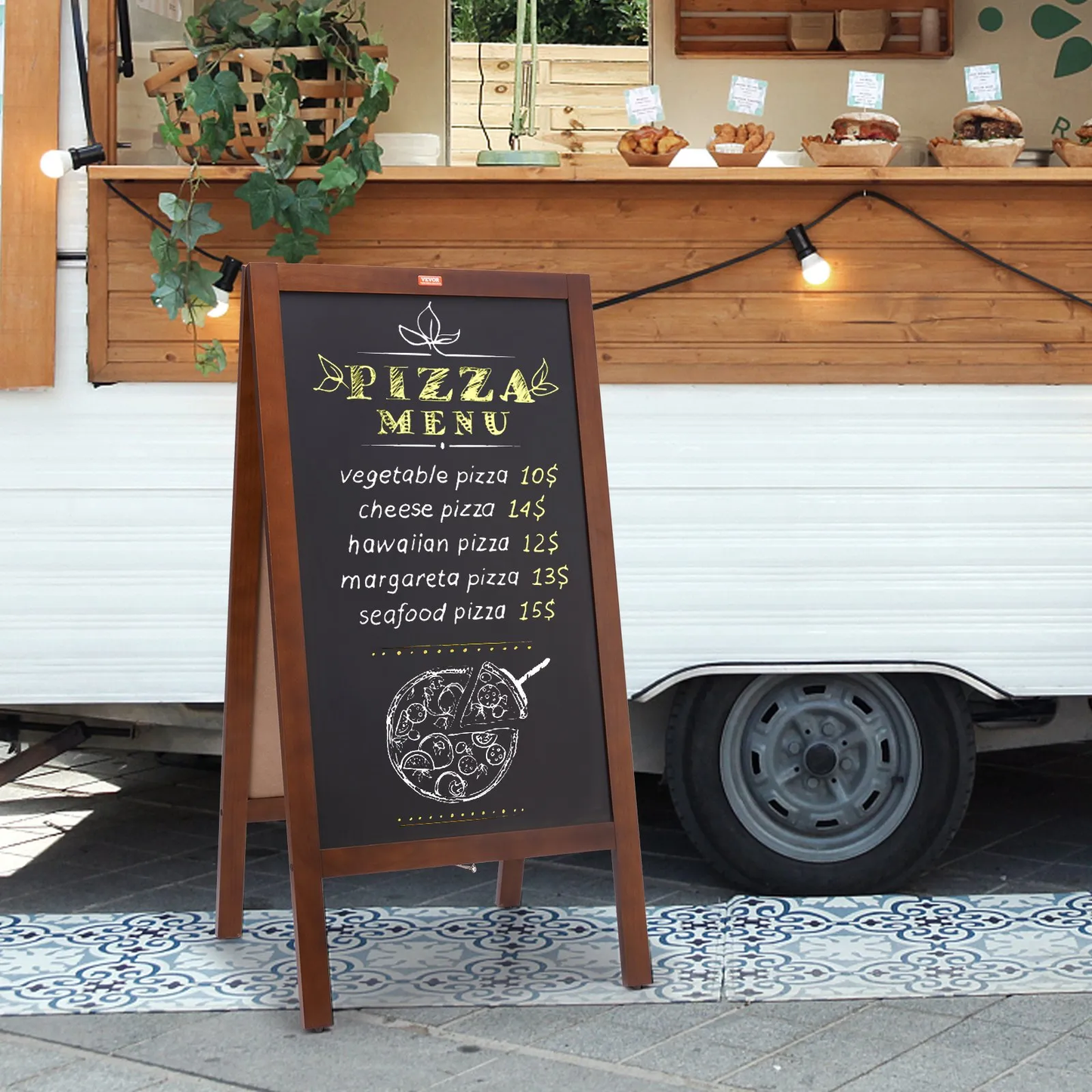 VEOVR A Frame Chalkboard Sign, 20"x40" Double-Sided Sidewalk Signs,Wooden Chalk Board,-$45