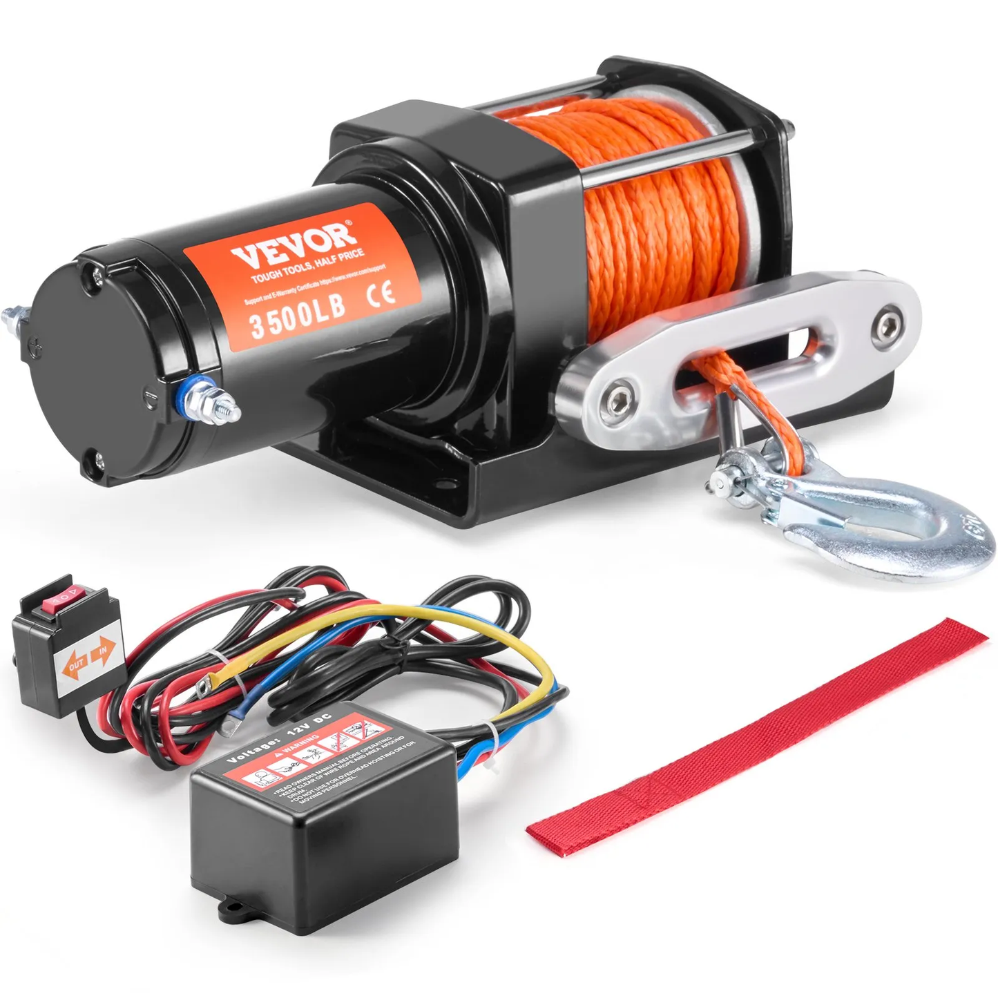 VEVOR Electric Winch, 3500 lb Line Pull Capacity, 12V DC ATV Winch with Φ3/16 in x 39 ft 12,-$85