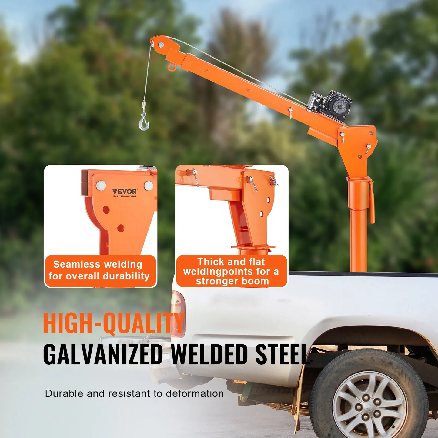 OPen Box VEVOR Electric Pickup Truck Crane, 1100 lbs Capacity, 360° Swivel, Truck Jib Crane Hoist,-$200